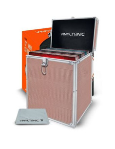 Vinyl Tonic 12p Rose Gold Lp Storage Case With Cloth - Vinyl Tonic 12p Rose Gold Lp Storage Case With Cloth