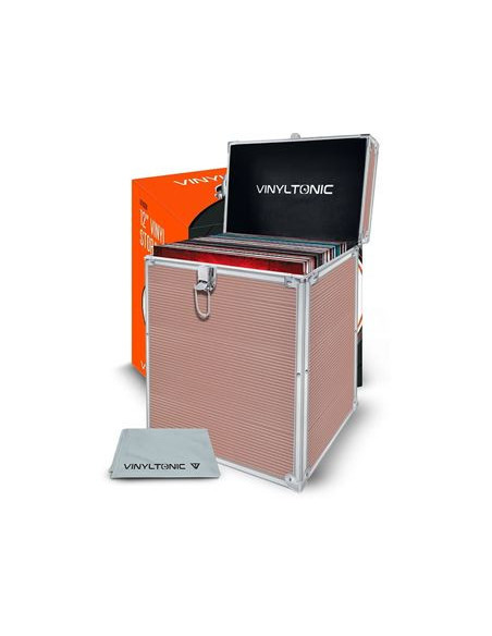 Vinyl Tonic 12p Rose Gold Lp Storage Case With Cloth - Vinyl Tonic 12p Rose Gold Lp Storage Case With Cloth