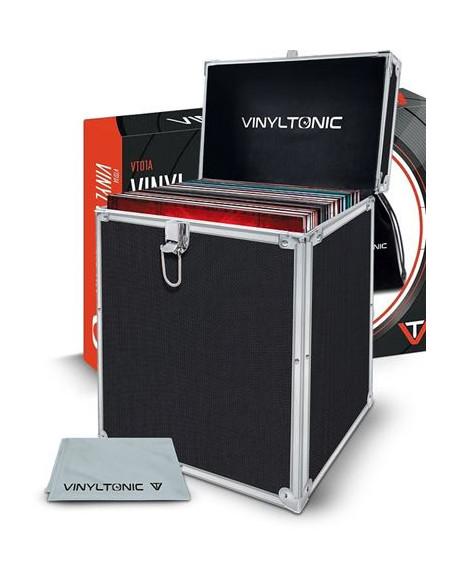 Vinyl Tonic 12p Black Lp Storage Case With Microfibre Cloth - Vinyl Tonic 12p Black Lp Storage Case With Microfibre Cloth