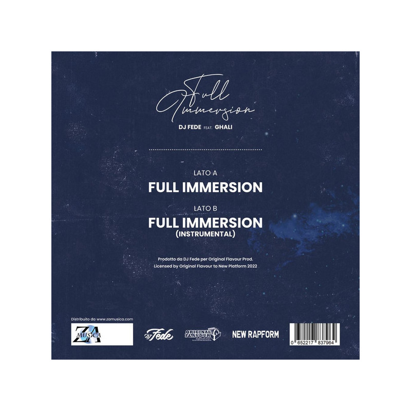 Dj Fede Feat. Ghali - Full Immersion - 250 Copie 7p Colorato Numerato Ltd.Ed.