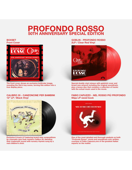 O.S.T.-Profondo Rosso (Goblin) - Profondo Rosso (50Th Anniversary Boxset) (2 Lp / Libro 60 Pg. Limited Edt.) O.S.T.-Profondo Rosso (Goblin) - Profondo Rosso (50Th Anniversary Boxset) (2 Lp / Libro 60 Pg. Limited Edt.)