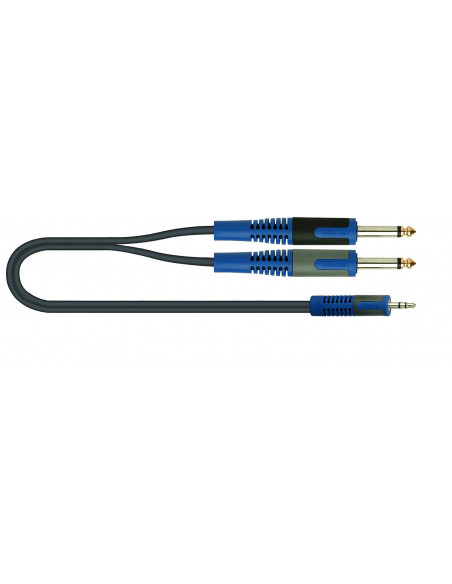 Quiklok Cavo Audio Da 2 Jack Mono Da 6, 3 Mm A 1 Jack Mono Da 3, 5 Mm, 2 M