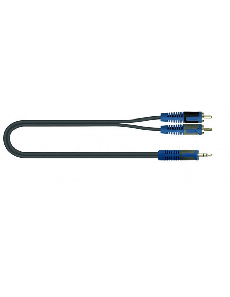 Quiklok Cavo( Rksa, 150-2) Audio Da 2 Jack Phono-Rca A 1 Minijack Stereo Da 3,5 Mm, 2 Met - Cavo (Rksa,150-2)